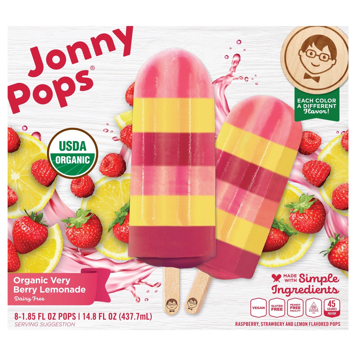 slide 2 of 12, Jonnypops Organic Very Berry Lemonade Pops, 8 ct