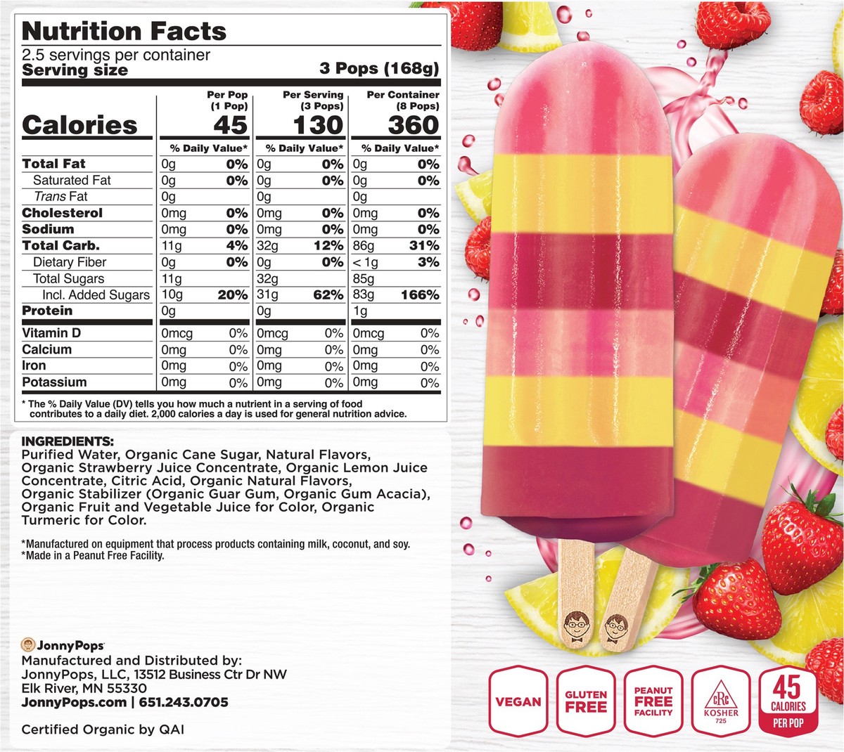 slide 8 of 12, Jonnypops Organic Very Berry Lemonade Pops, 8 ct