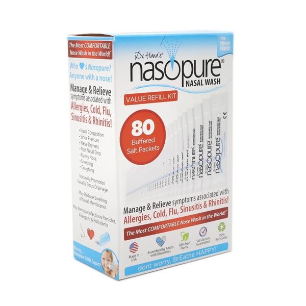 slide 1 of 1, Nasopure Dr. Hana's Nasopure Nasal Wash Refill Kit, 80 ct