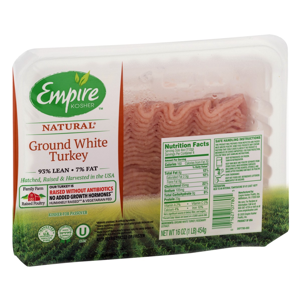 slide 12 of 13, Empire Kosher Natural Ground White Turkey 16 oz, 1 lb