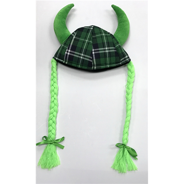 slide 1 of 1, Meijer St Patrick's Day Plaid Hat W/ Horn and Braid, 1 ct