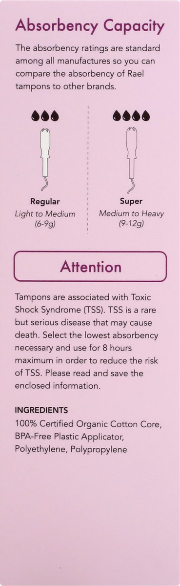 slide 9 of 9, Rael Regular Tampons 16 ea, 16 ct