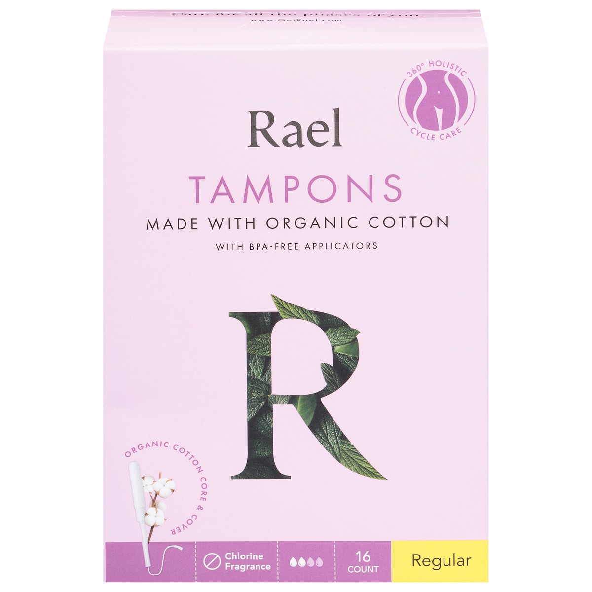 slide 1 of 9, Rael Regular Tampons 16 ea, 16 ct