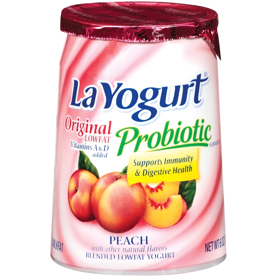 slide 1 of 1, La Yogurt Peach, 6 oz