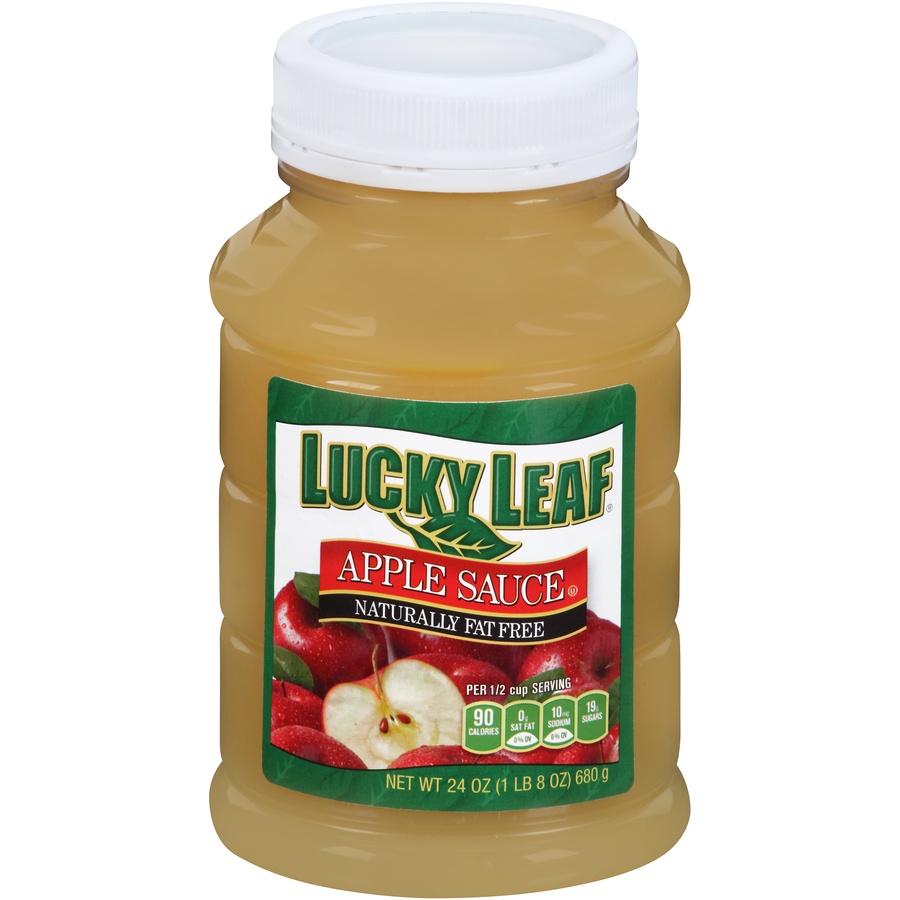 slide 1 of 6, Lucky Leaf Apple Sauce, 24 oz