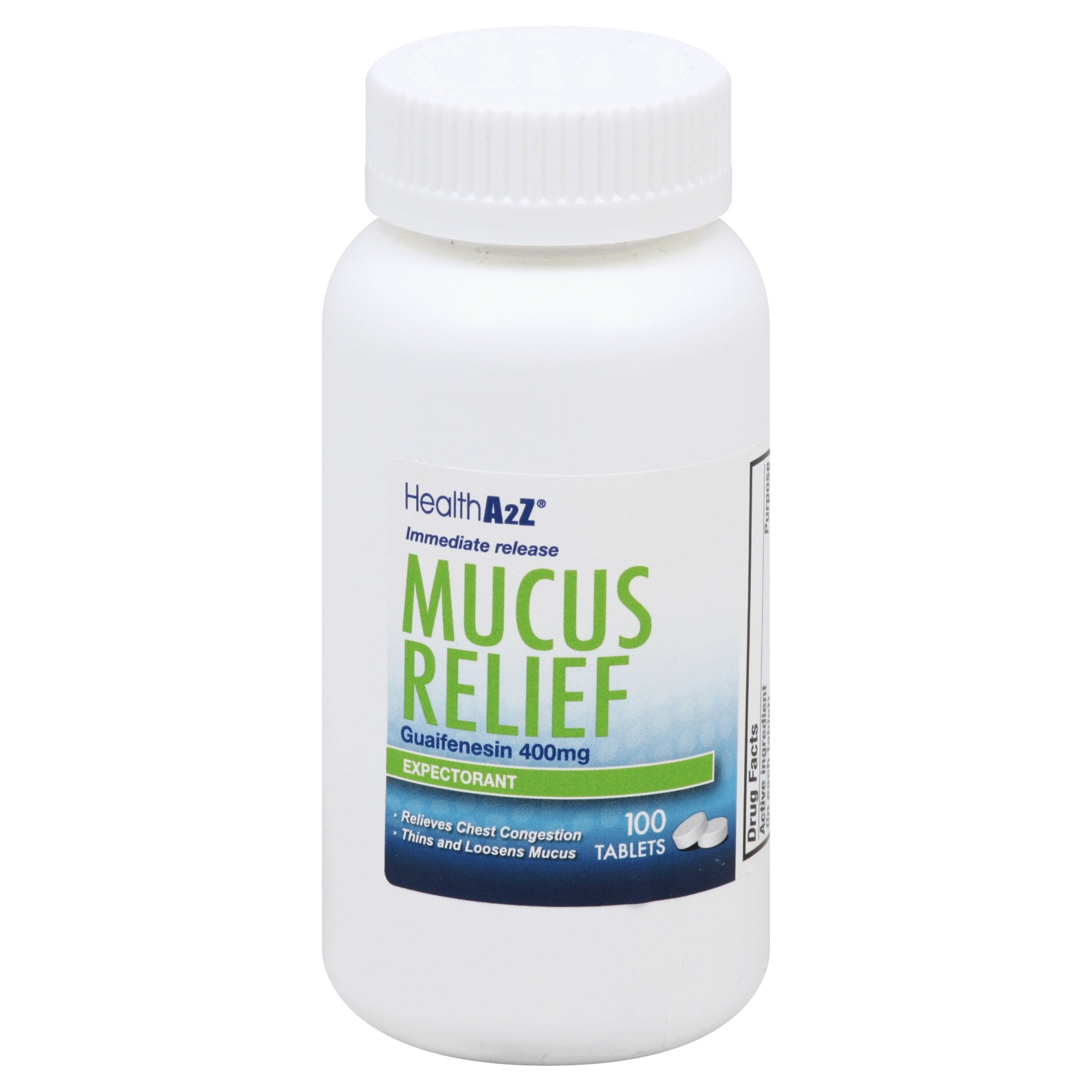 slide 1 of 1, Health A2Z Mucus Relief Expectorant, 100 ct