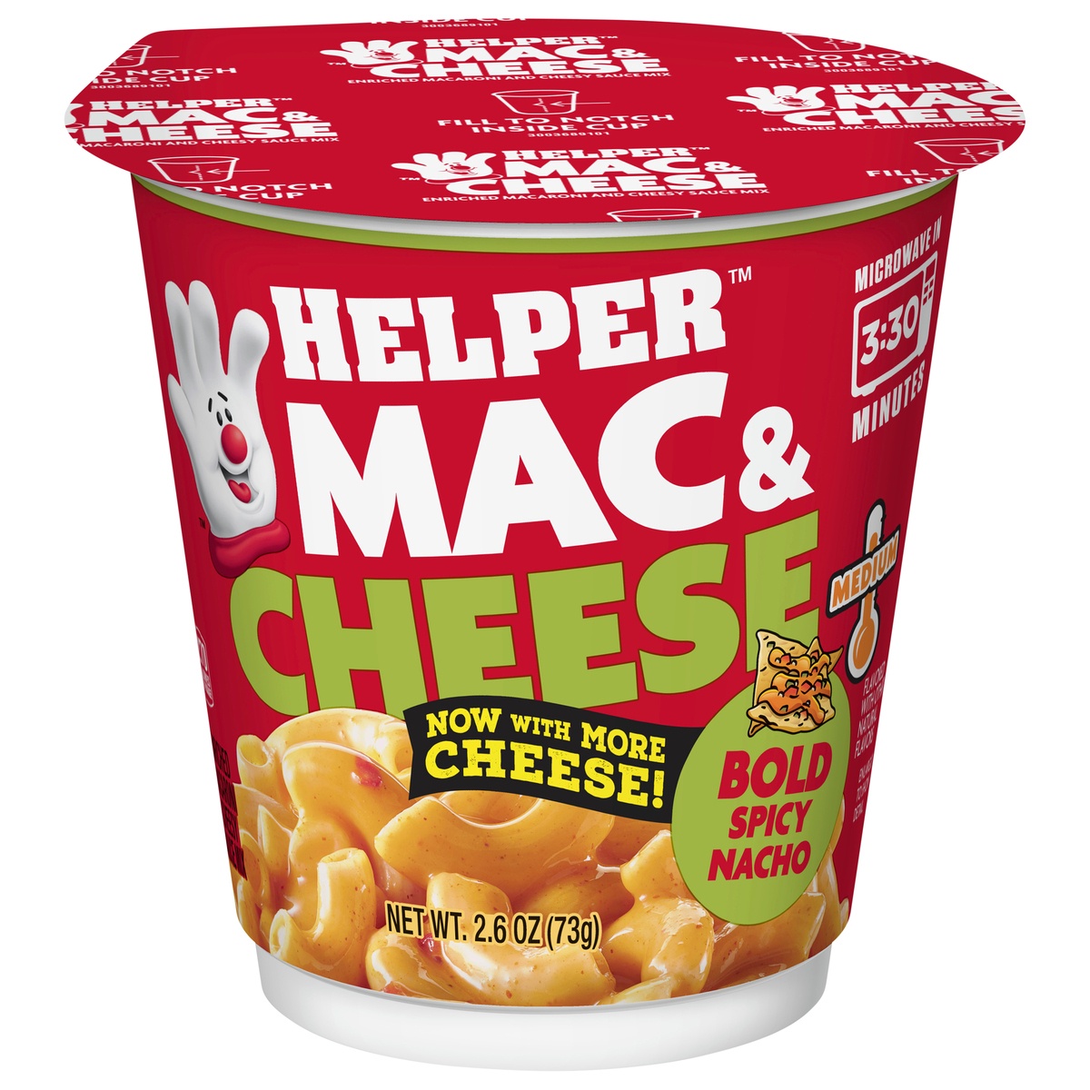 slide 1 of 11, Helper Medium Bold Spicy Nacho Mac & CheeseCup\Tub, 2.6 oz