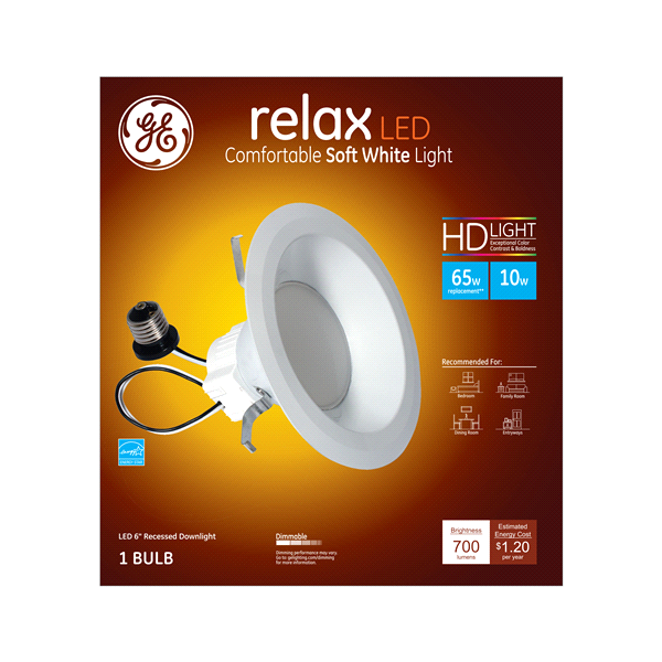 slide 1 of 1, GE HD 65w Replacement LED Light Bulb Indoor Recessed Downlight, 1 ct