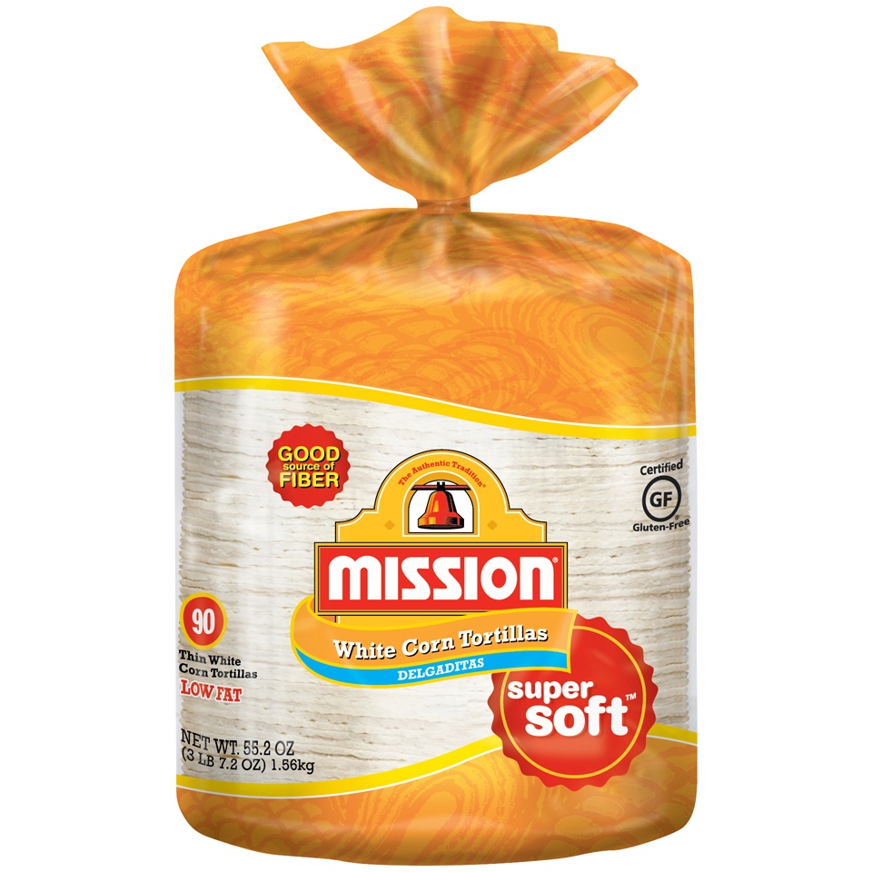 slide 1 of 1, Mission Thin White Corn Tortillas 90 ct Bag, 90 ct; 55.2 oz