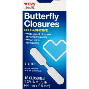 slide 1 of 1, CVS Health Self-Adhesive Butterfly Closures, 12 Ct, 1 ct