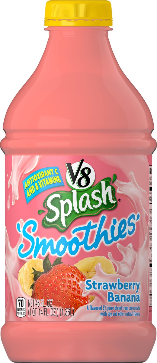 slide 9 of 14, V8 Splash Smoothies Strawberry Banana, 46 oz., 46 oz