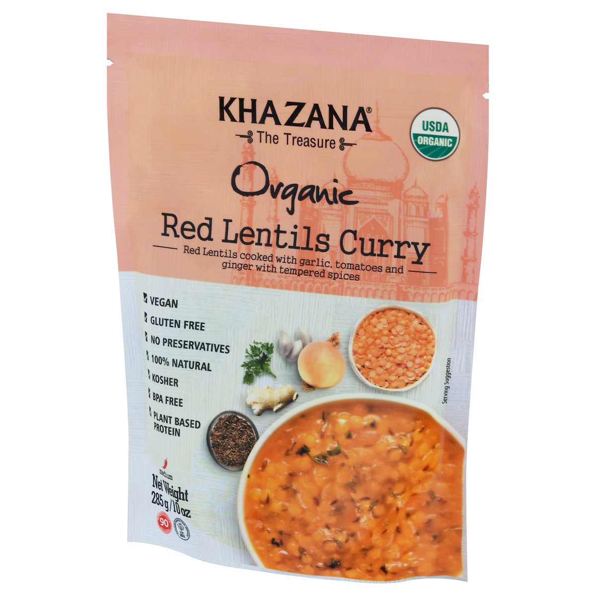 slide 7 of 9, Khazana Organic Red Lentls Curry, 10 oz