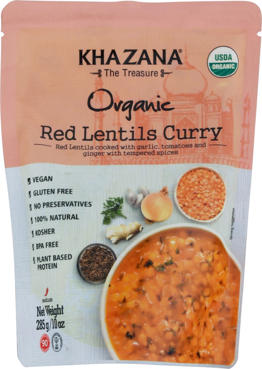 slide 9 of 9, Khazana Organic Red Lentls Curry, 10 oz