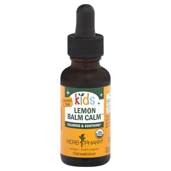 slide 1 of 1, Herb Pharm Liquid Extract Calming & Soothing Lemon Balm Calm Kids, 1 oz