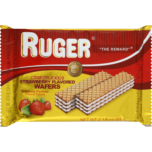 slide 1 of 1, Ruger Wafers, Strawberry Flavored, 2.13 oz