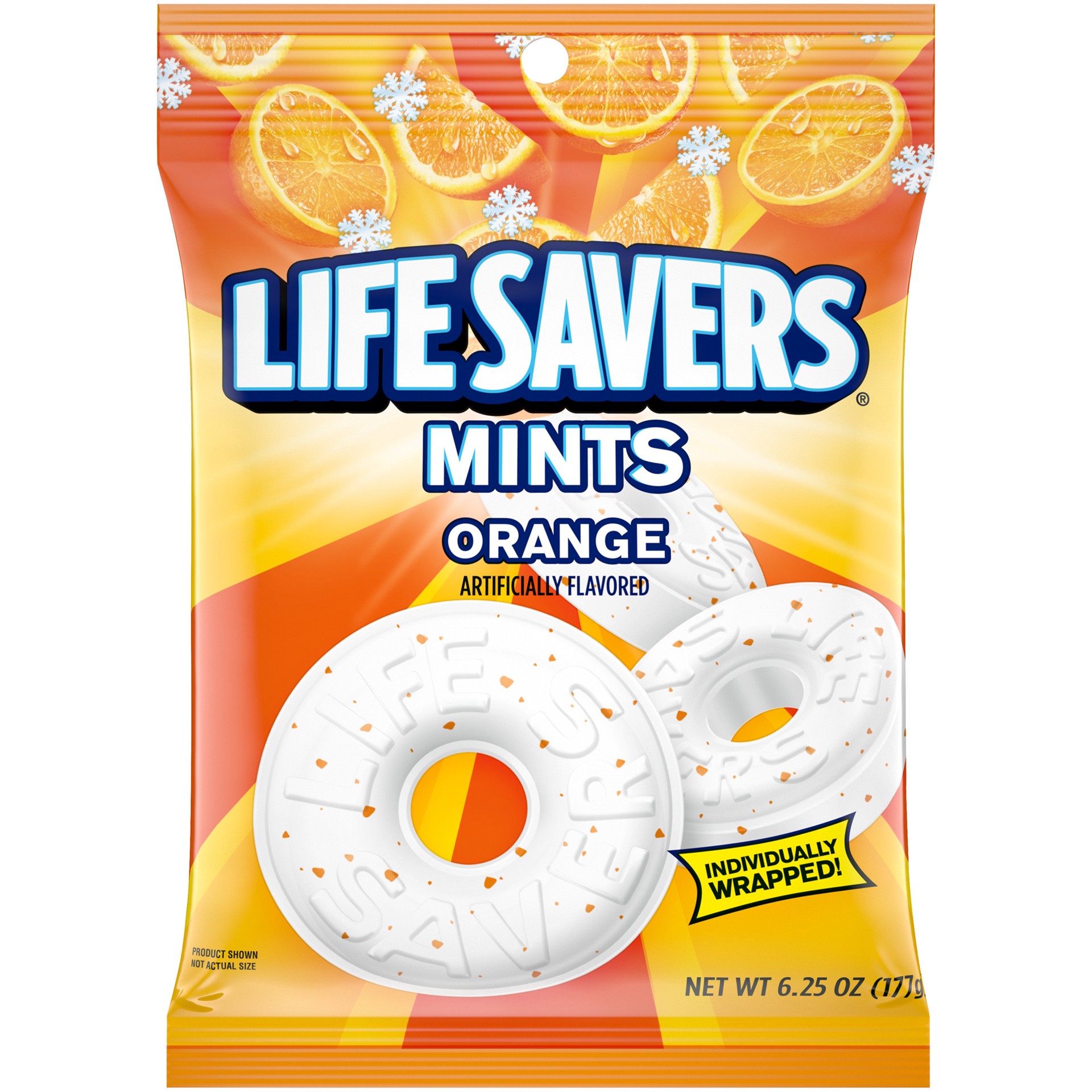 slide 1 of 8, LIFE SAVERS Orange Breath Mints Hard Candy, 6.25 oz Bag, 6.25 oz