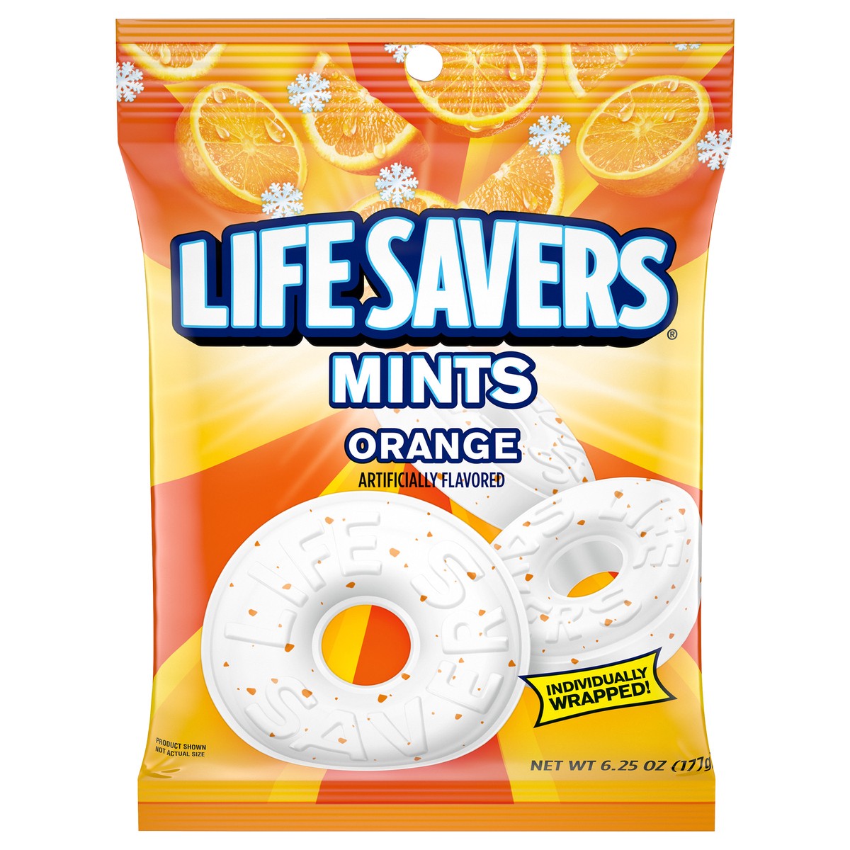 slide 1 of 8, LIFE SAVERS Orange Breath Mints Hard Candy, 6.25 oz Bag, 6.25 oz