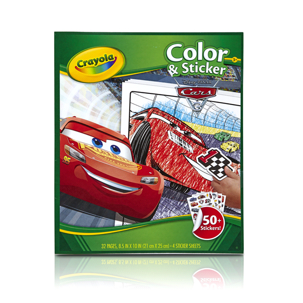 slide 1 of 4, Crayola Cars 3 Color Sticker Book, 1 ct