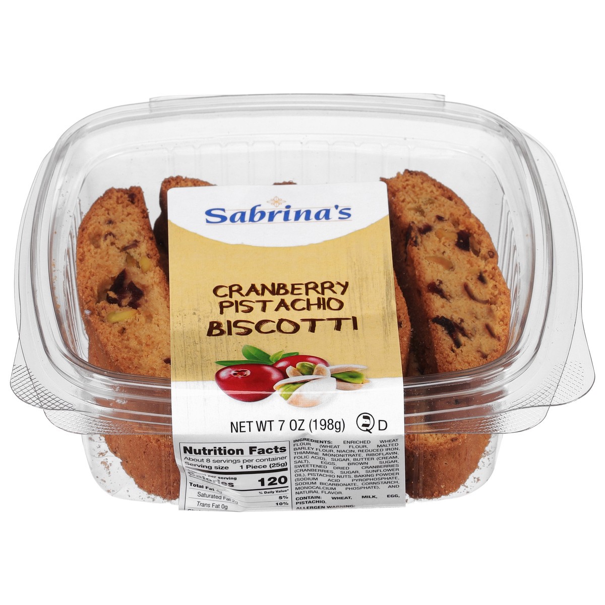 slide 1 of 9, Sabrina's Sabrinas Cranberry Pistachio, 7 oz