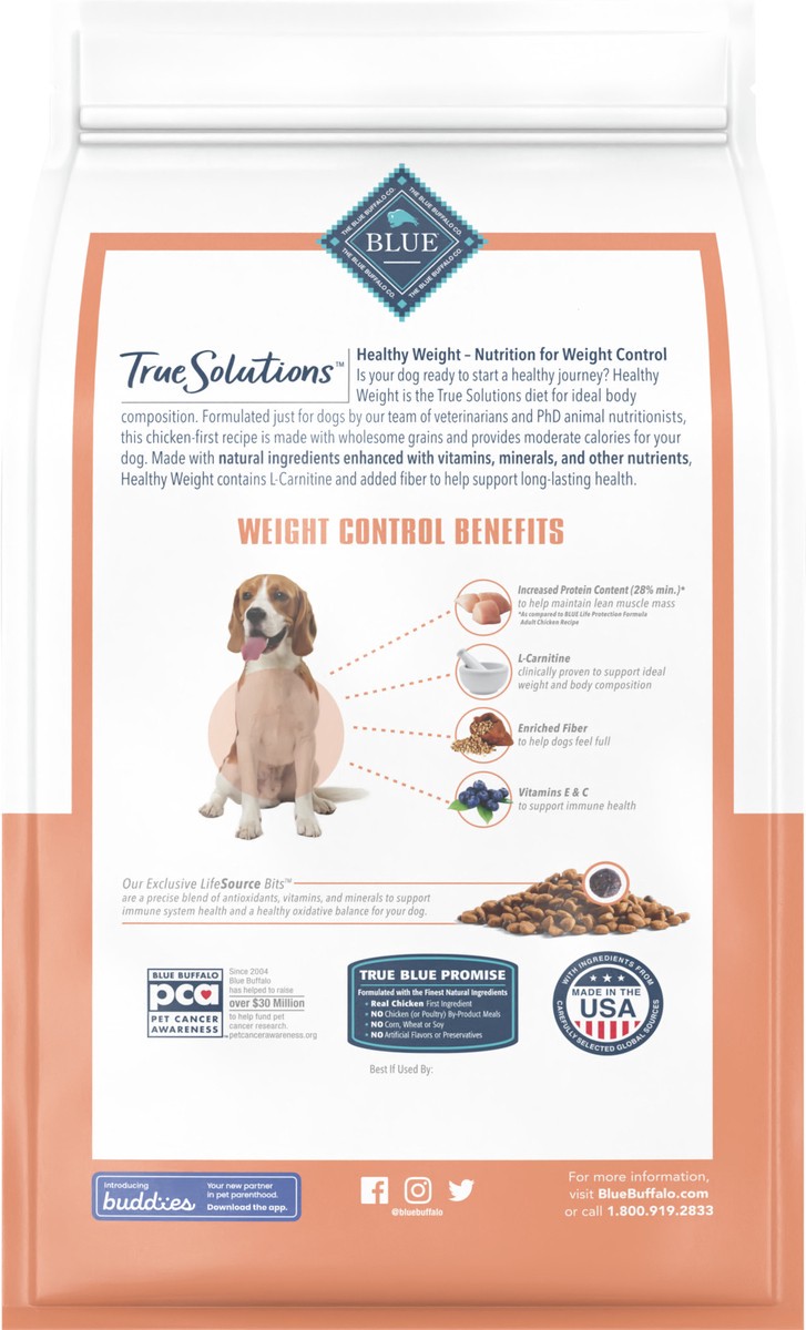 slide 5 of 9, BLUE Buffalo True Solutions Fit & Healthy Weight Control Adult Dog, 4 lb