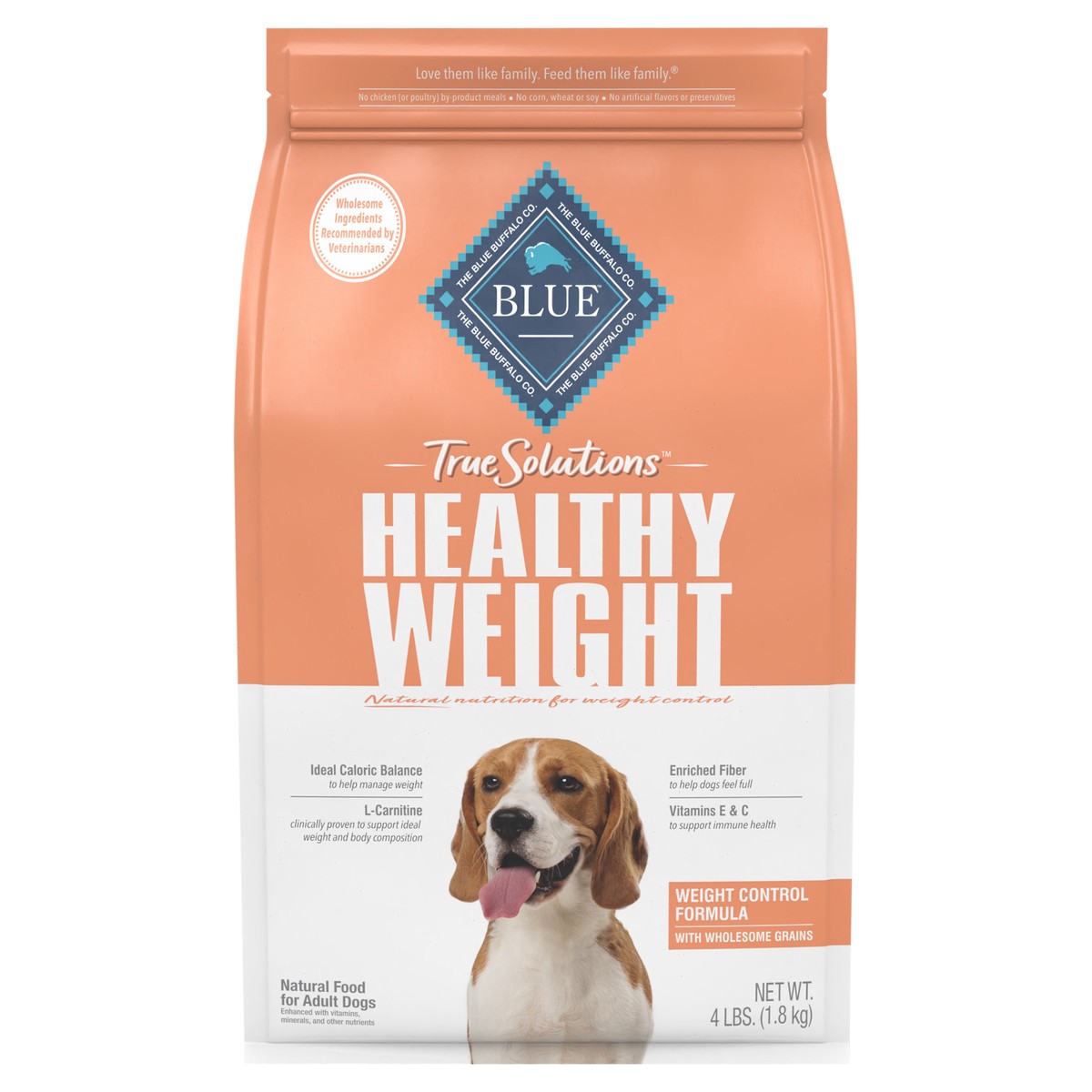 slide 1 of 9, BLUE Buffalo True Solutions Fit & Healthy Weight Control Adult Dog, 4 lb