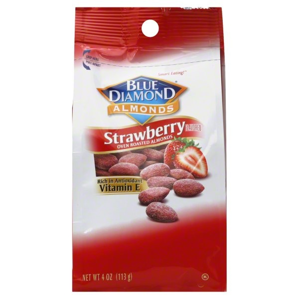 slide 1 of 1, Blue Diamond Almonds Strawberry Flavored Oven Roasted Almonds, 4 oz