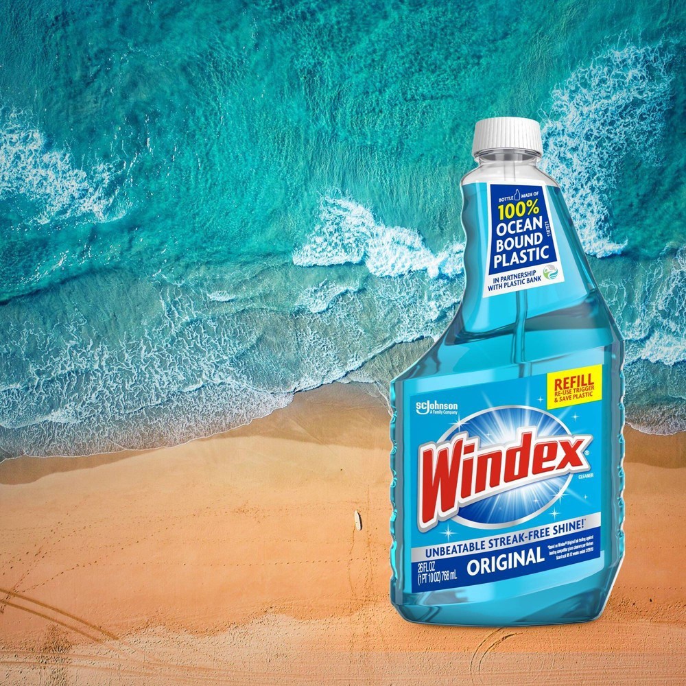 slide 4 of 9, Windex Glass Cleaner Original Blue Refill, 26 oz