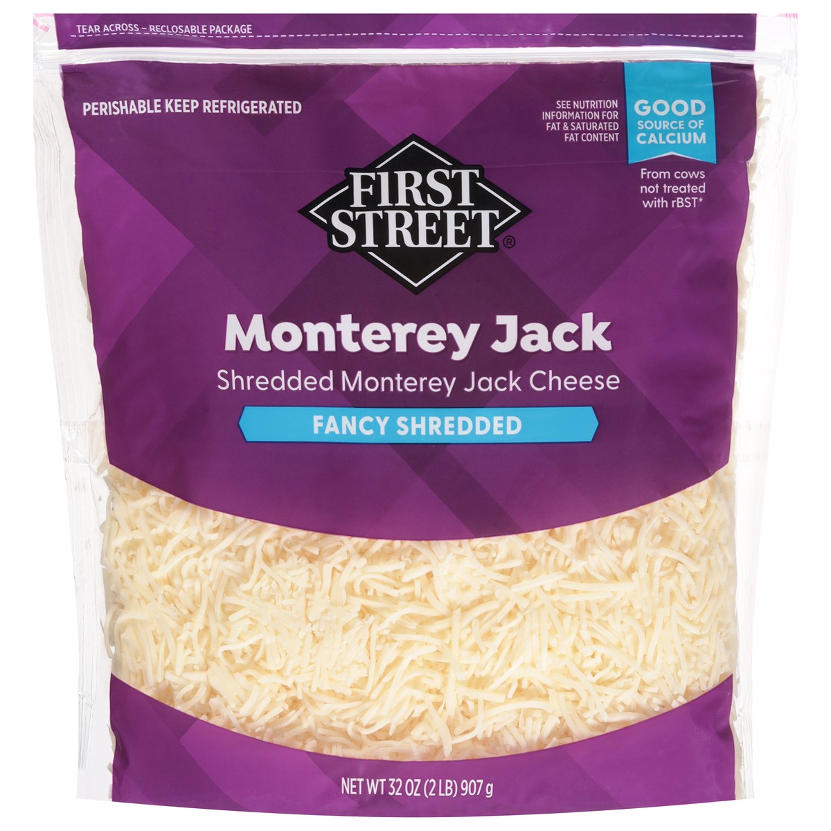 slide 1 of 13, First Street Shredded Monterey Jack Cheese - 2 lb, 2 lb