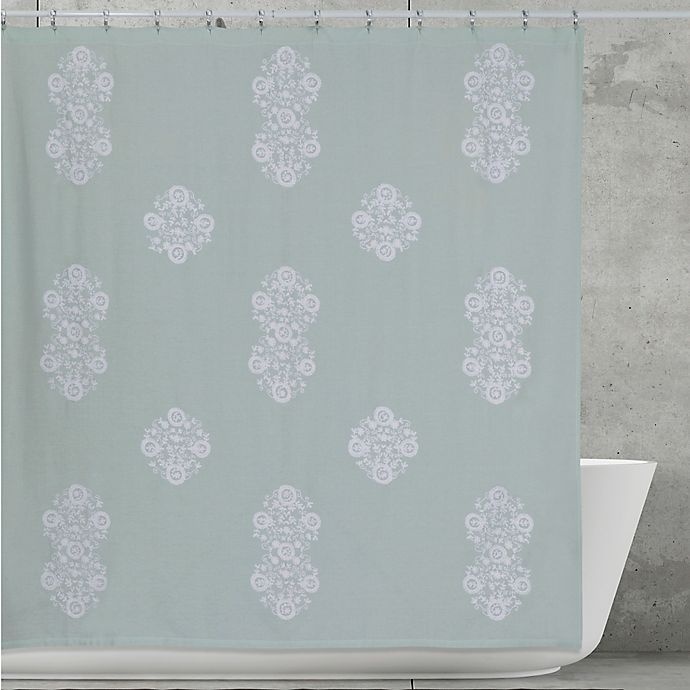 slide 1 of 2, Creative Bath Boho Shower Curtain - Aqua, 1 ct