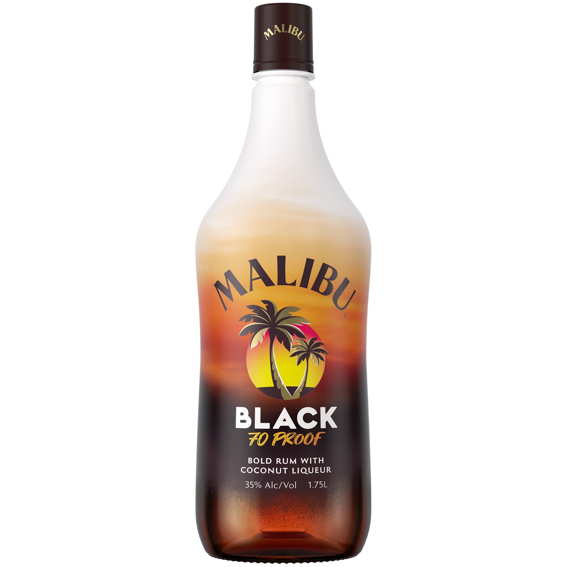 slide 1 of 6, Malibu Black Caribbean Rum with Coconut Flavored Liqueur 1.75L, 70 Proof, 1.75 liter