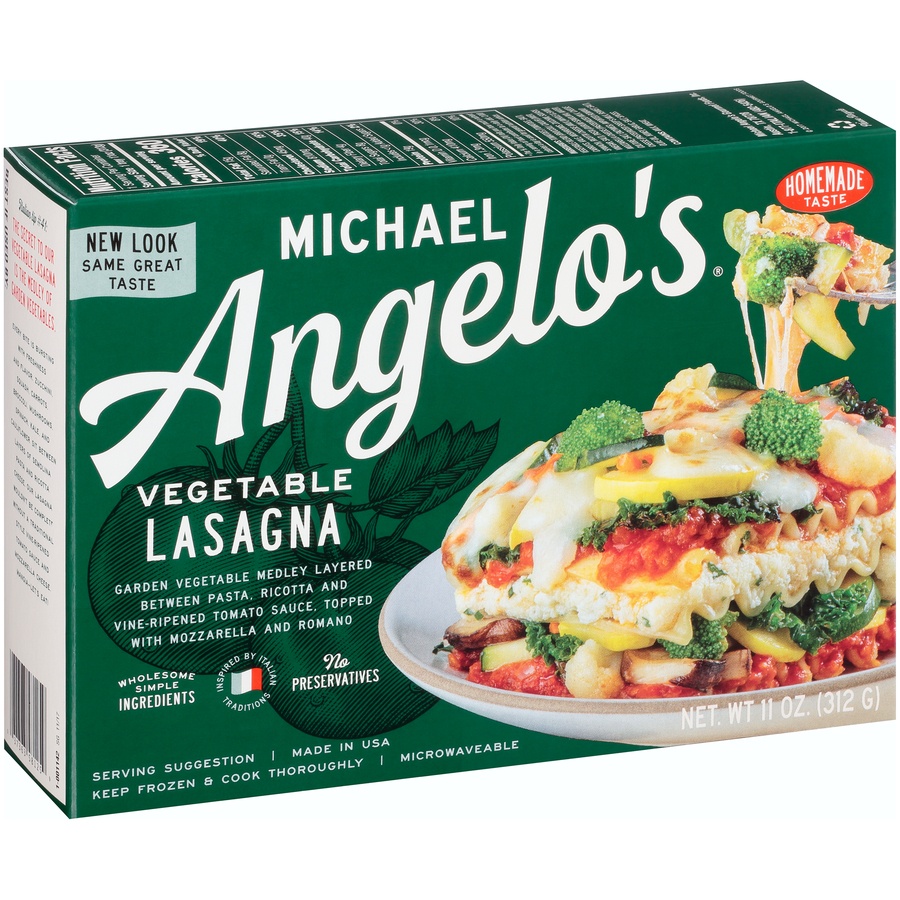 slide 2 of 8, Michael Angelo's Vegetable Lasagna, 11 oz