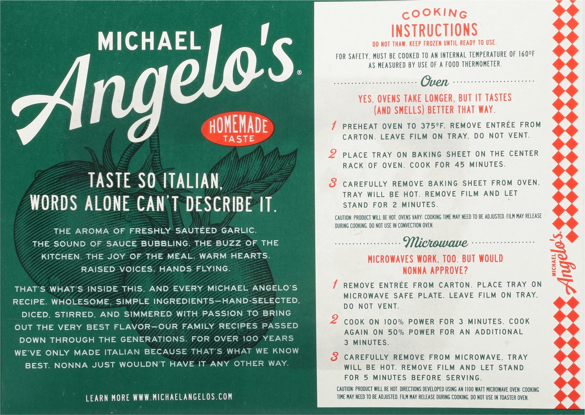 slide 4 of 9, Michael Angelo's Vegetable Lasagna 11 oz, 11 oz