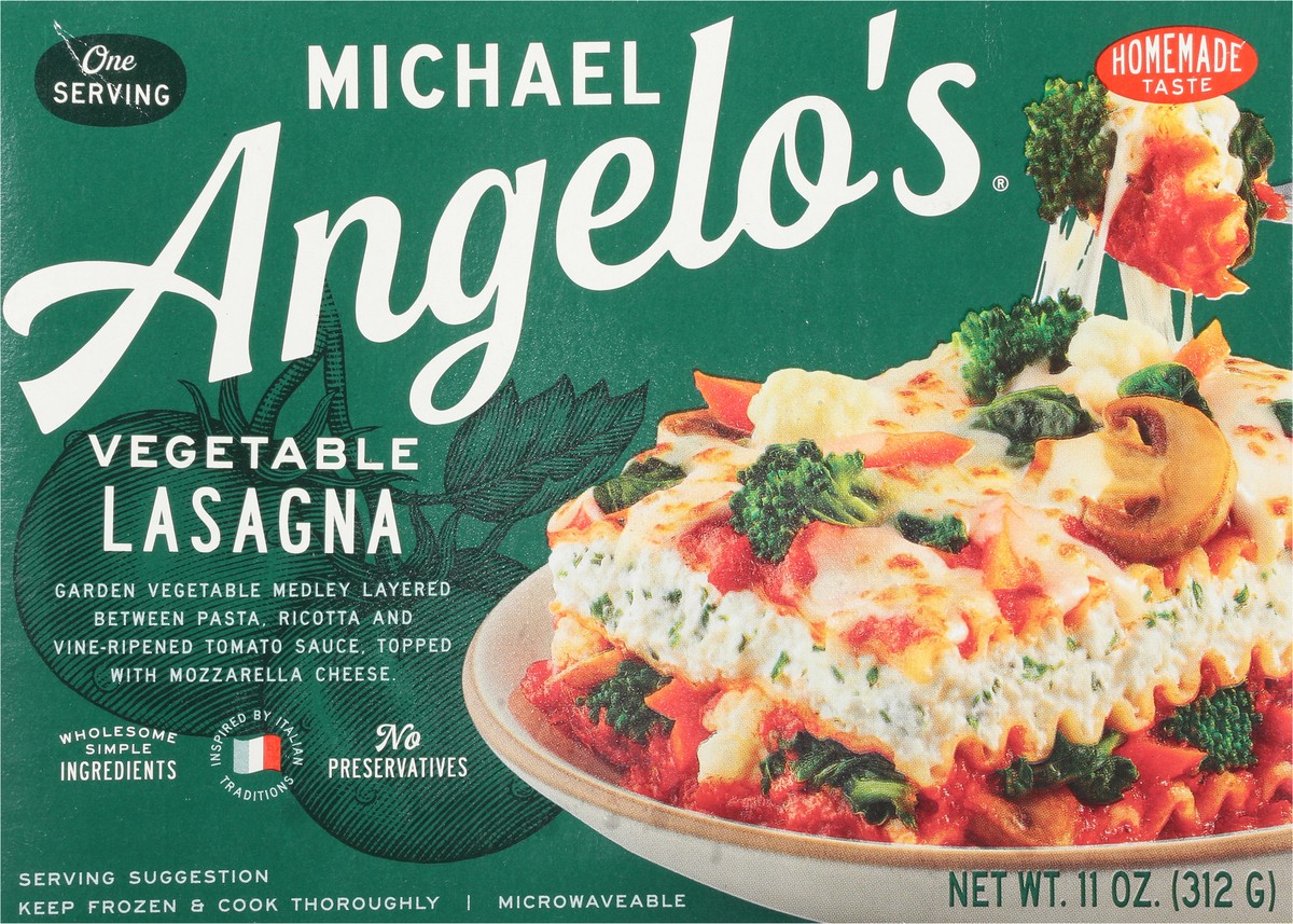 slide 5 of 9, Michael Angelo's Vegetable Lasagna 11 oz, 11 oz