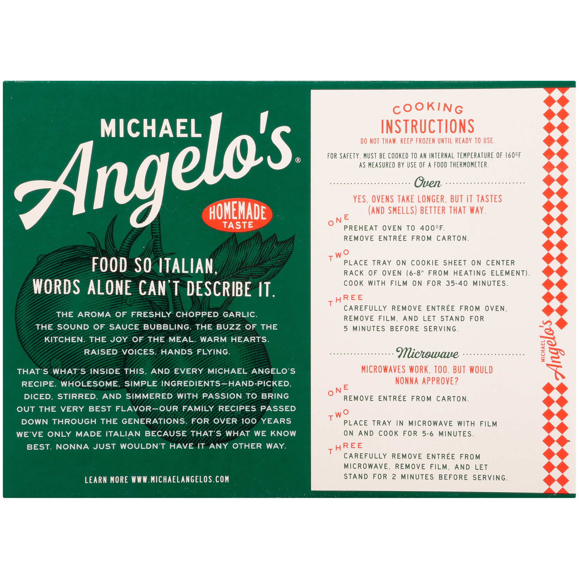 slide 6 of 8, Michael Angelo's Vegetable Lasagna, 11 oz