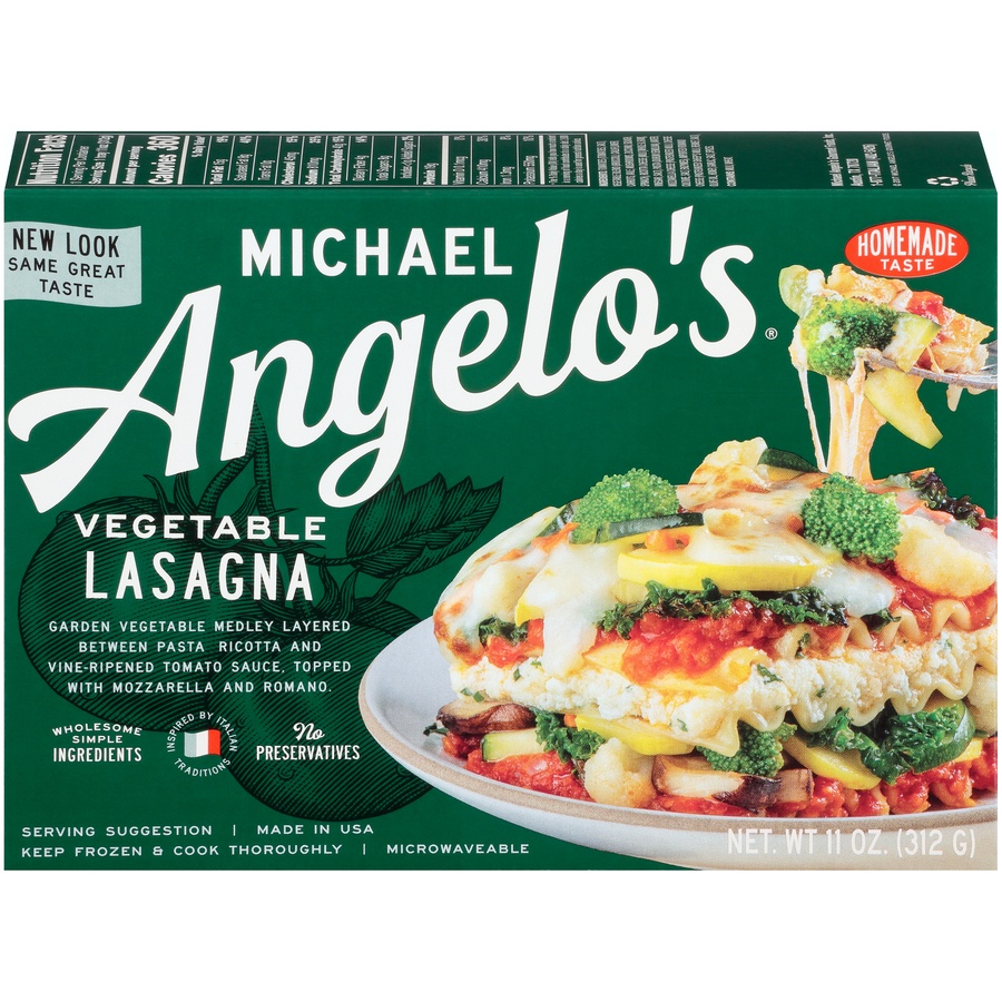 slide 1 of 8, Michael Angelo's Vegetable Lasagna, 11 oz