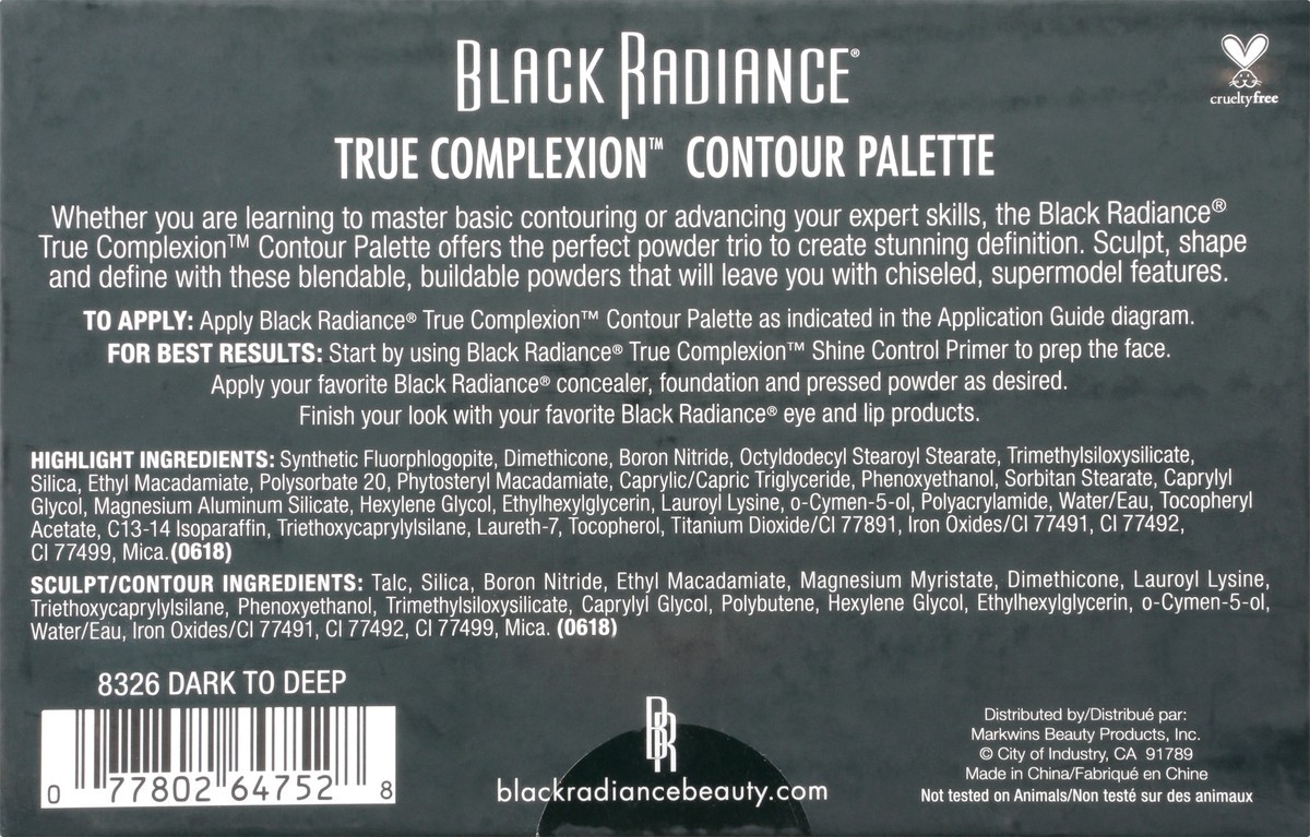 slide 9 of 9, Black Radiance True Complexion Dark to Deep 8326 Contour Palette 0.38 oz, 0.38 oz