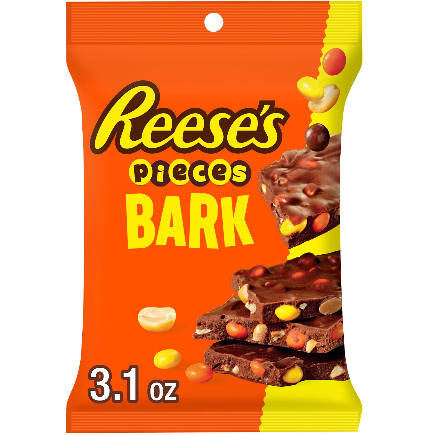 slide 2 of 10, Reese's REESE'S PIECES Milk Chocolate Candy with Peanuts Bark Bag, 3.1 oz, 3.1 oz