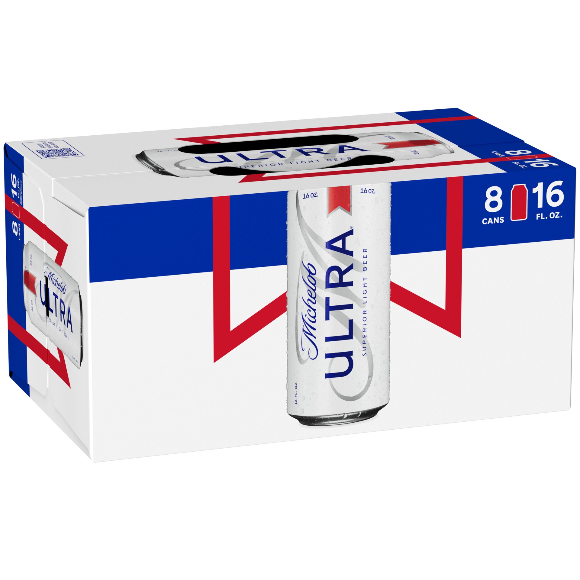 slide 1 of 9, Michelob ULTRA Superior Light American Lager Beer 8 Pack, 16 fl oz Cans, 8 ct; 16 oz
