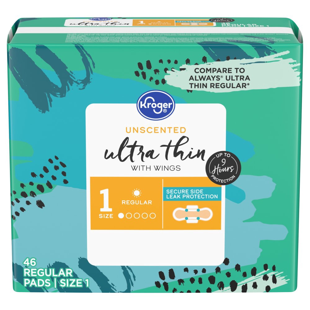 slide 1 of 5, Kroger® Ultra Thin Regular Pads, 46 ct