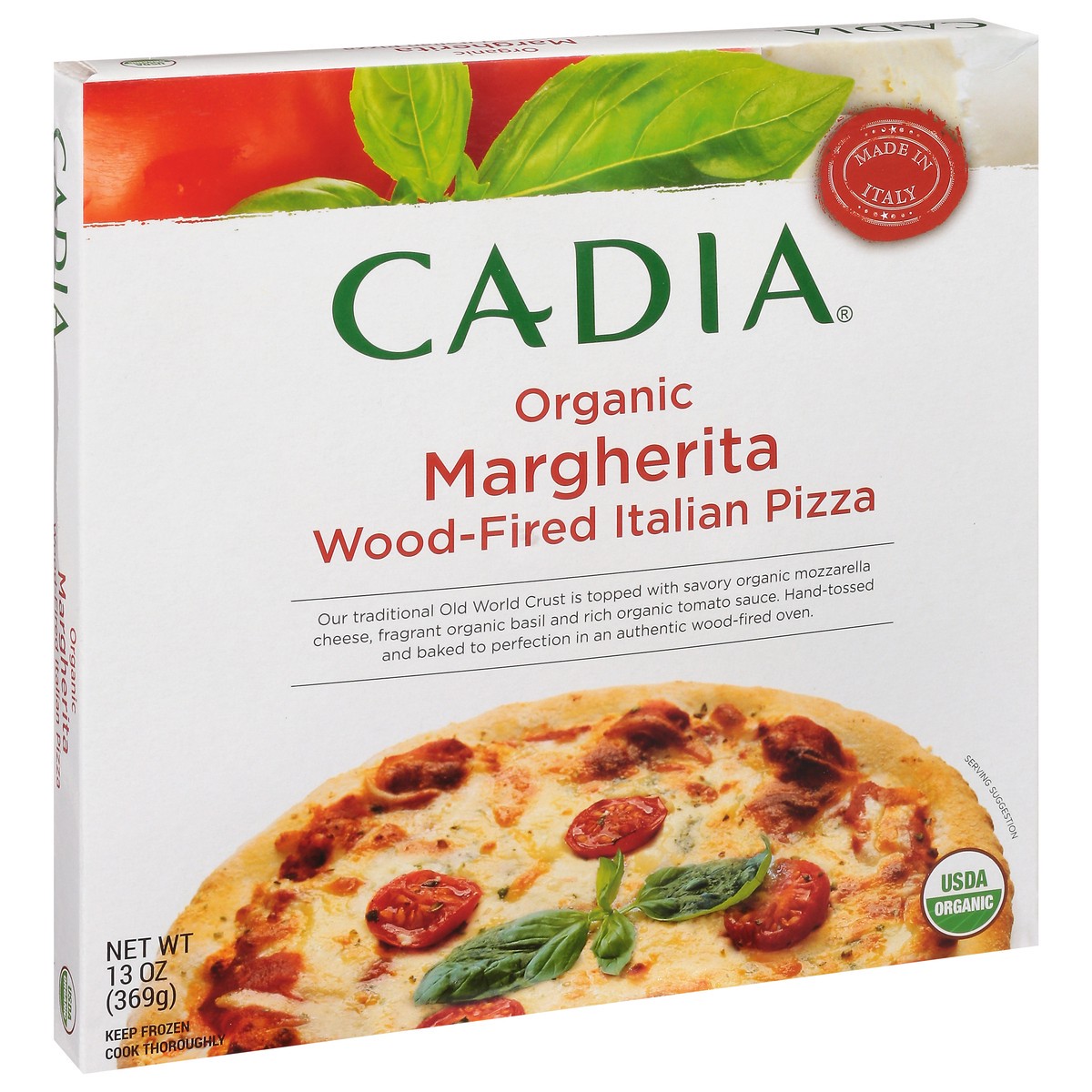 slide 9 of 14, Cadia Wood-Fired Organic Margherita Italian Pizza 13 oz, 13 oz