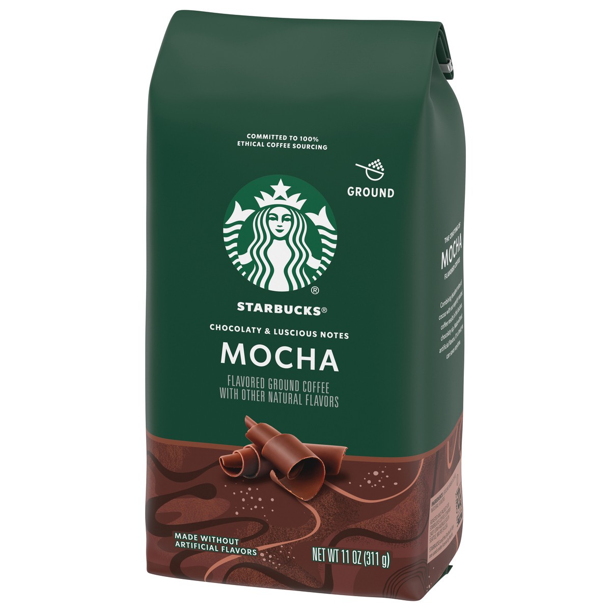 slide 2 of 10, Starbucks Ground Coffee, Mocha Flavored Coffee, Naturally Flavored, 100% Arabica, 1 bag (11 oz), 11 oz