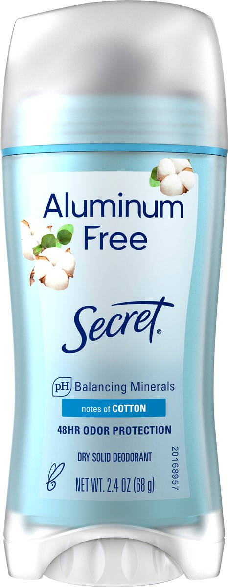 slide 3 of 3, Secret Aluminum Free Deodorant for Women, Cotton, 2.4 oz, 2.4 oz