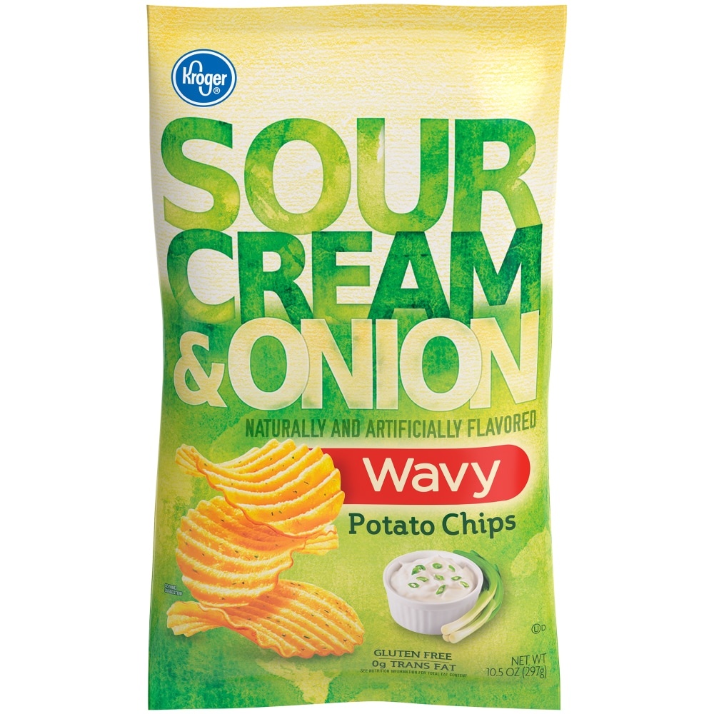 slide 1 of 1, Kroger Sour Cream & Onion Potato Chips, 10.5 oz