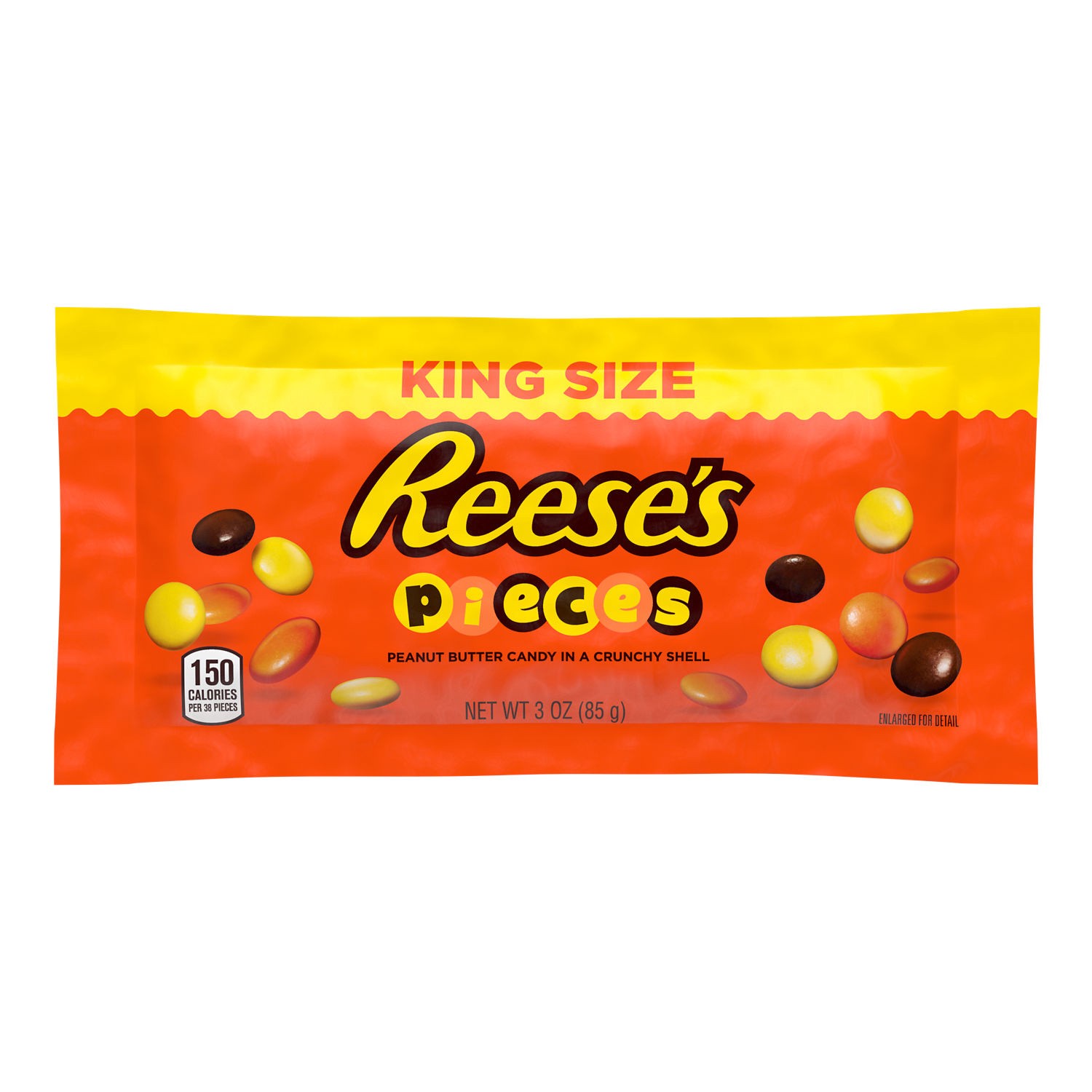 slide 1 of 5, Reese's PIECES Peanut Butter In a Crunchy Shell King Size, Candy Bag, 3 oz, 3 oz bag