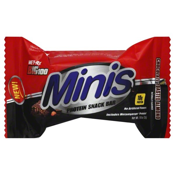 slide 1 of 1, MET-Rx Big100 Minis Protein Snack Bar Chocolate Toasted Almond, 1.16 oz