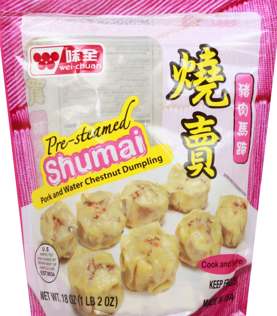 slide 1 of 9, Wei-Chuan Pre-Steamed Shumai Pork & Water Chestnut Dumpling, 18 oz