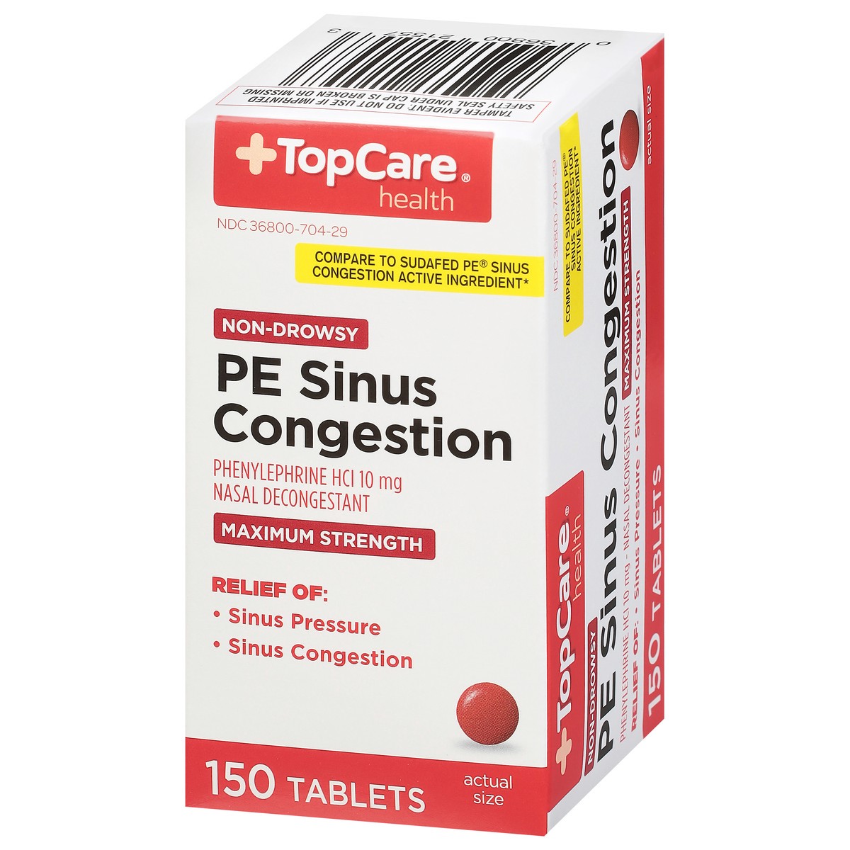 slide 9 of 9, Topcare Decongestant Max Strength, 150 ct