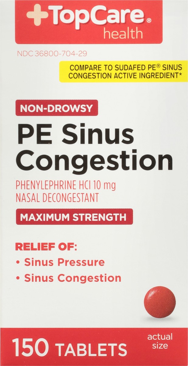 slide 2 of 9, Topcare Decongestant Max Strength, 150 ct