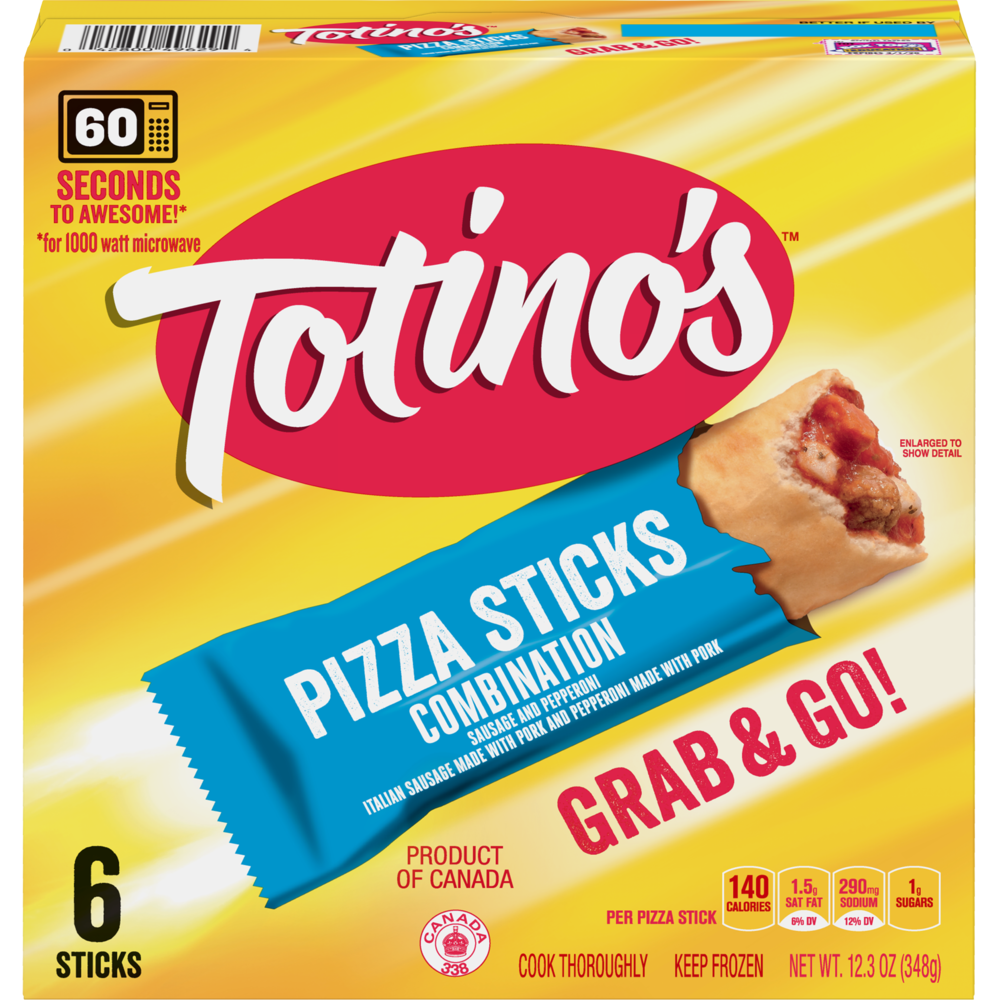 slide 1 of 1, Totino's Combination Pizza Sticks, 6 ct