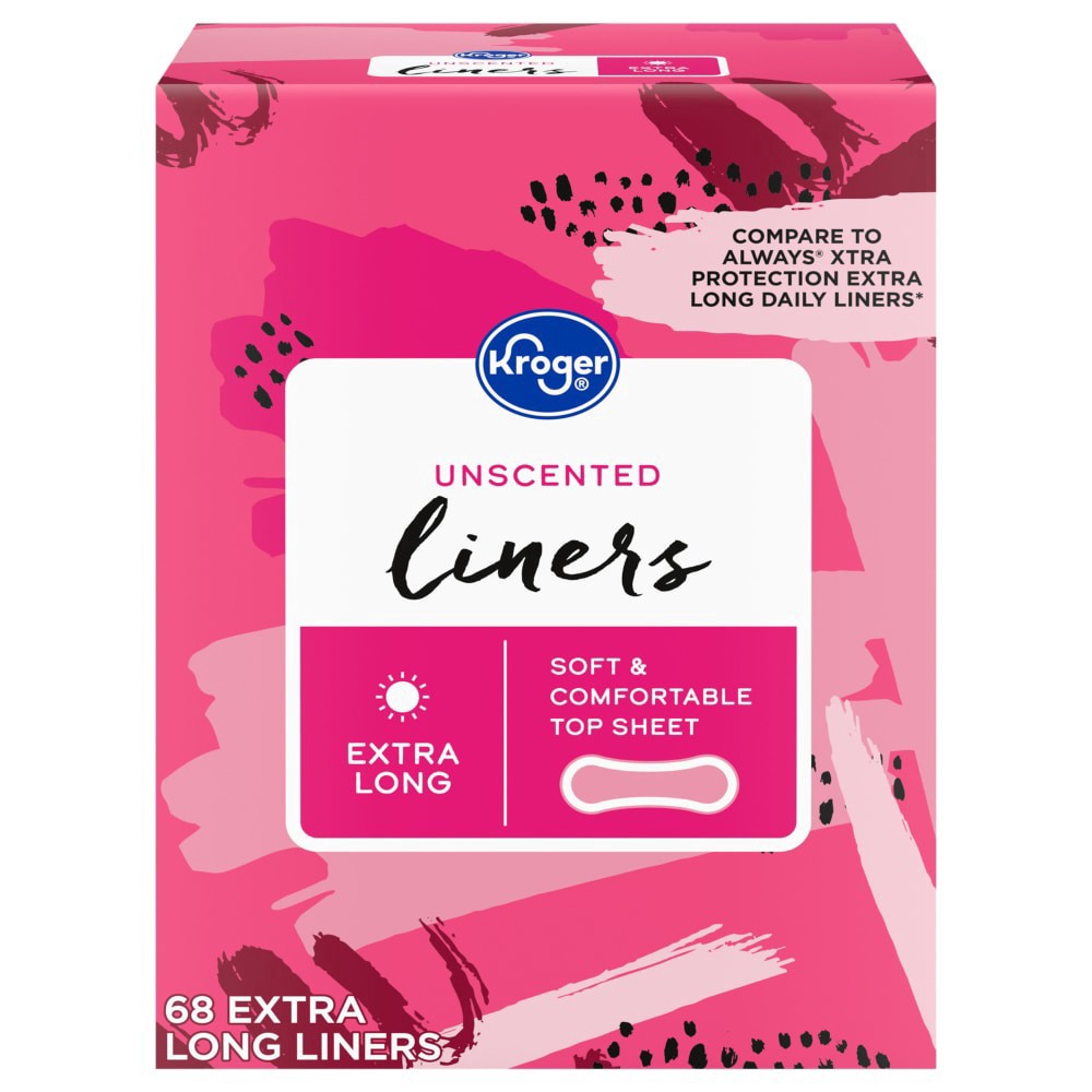 slide 1 of 1, Kroger® Liners Extra Long Unscented, 68 ct